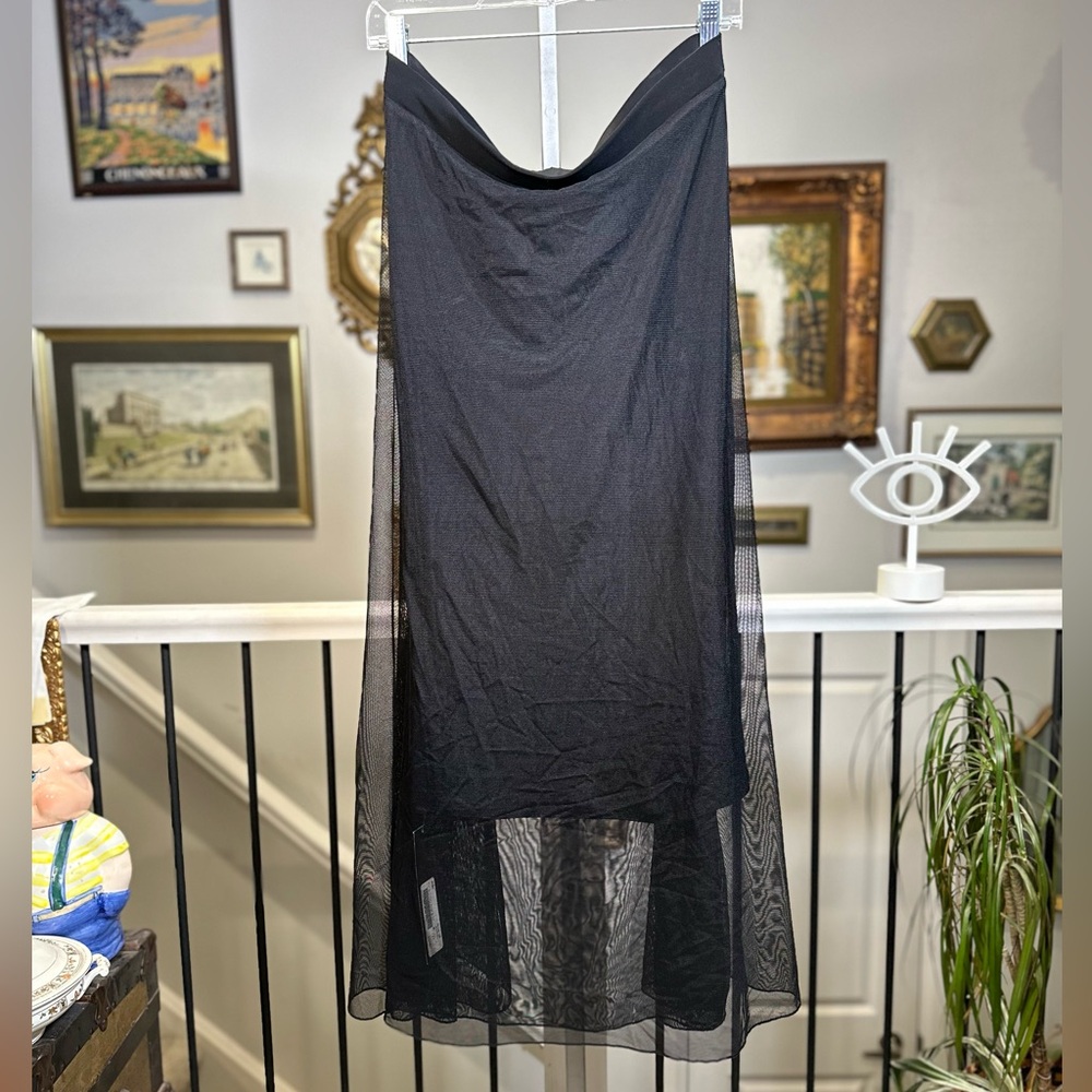 Sympli Black Reversible Moxie Maxi Skirt Mesh Overlay Size 10 - Picture 14 of 17